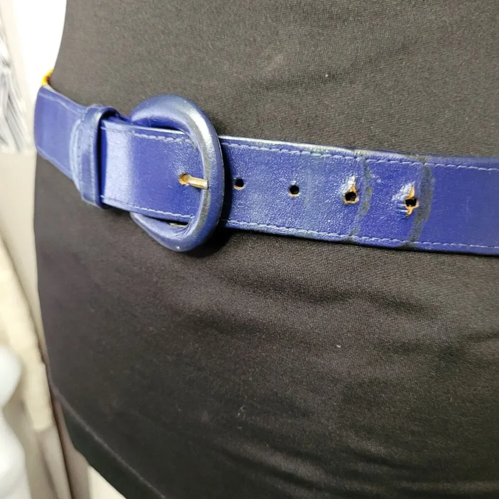 Vintage Womens Christian Dior Belt Yellow, Blue, Red Stretch Size M/L